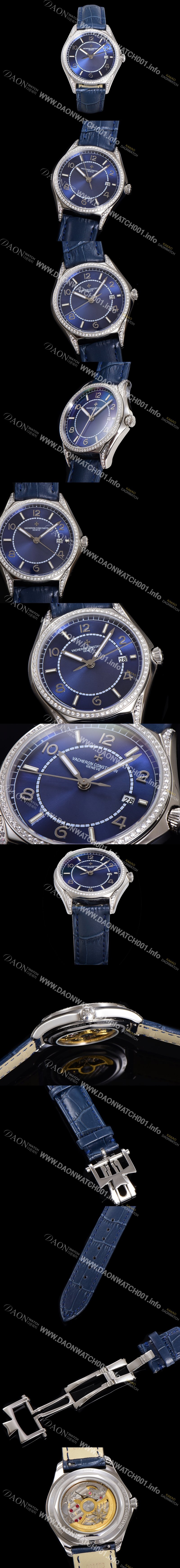 홍콩명품 [바쉐론 콘스탄틴] 남성용 피프티식스 Ref.4600E 오토매틱 1326 타입 40mm 보석/큐빅 가죽줄 블루 다이얼 vac1148