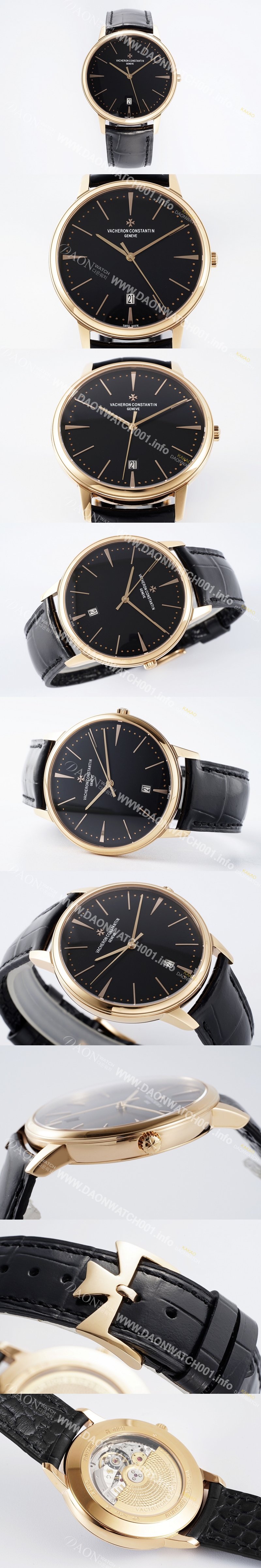 홍콩명품 [바쉐론콘스탄틴] 남성용 패트리모니 85180/000R-9232 셀프 와인딩 드레스 워치!! 18K 로즈골드 케이스 블랙 다이얼 오토매틱 무브먼트 vac1161