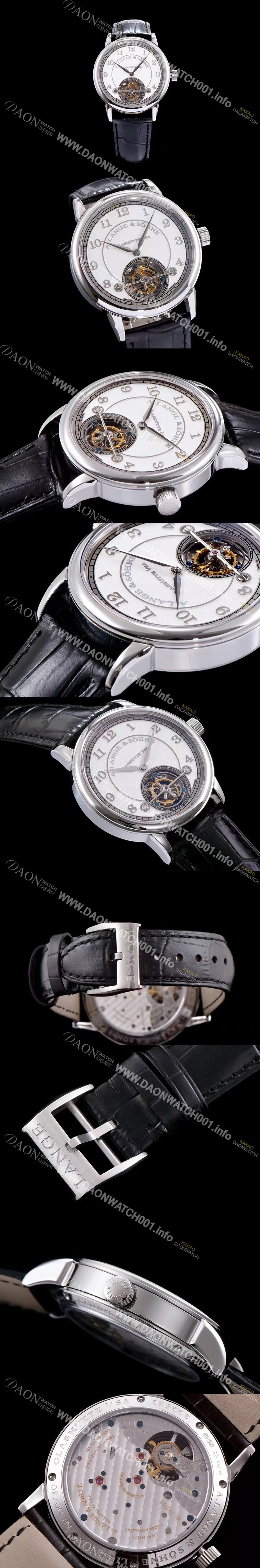 홍콩명품 [아랑게운트죄네] 남성용 Handwerkskunst 화이트 다이얼 투어빌론 무브먼트 LAN4203