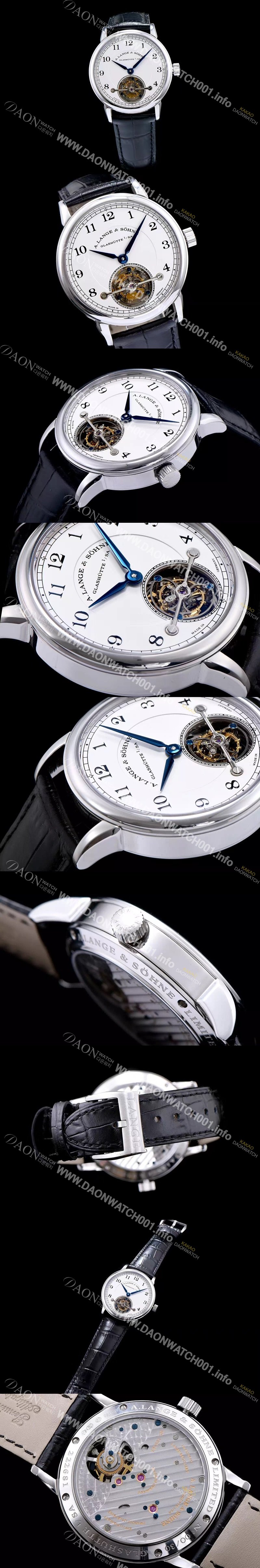 홍콩명품 [아랑게운트죄네] 남성용 Handwerkskunst 화이트 다이얼 투어빌론 무브먼트 LAN4240