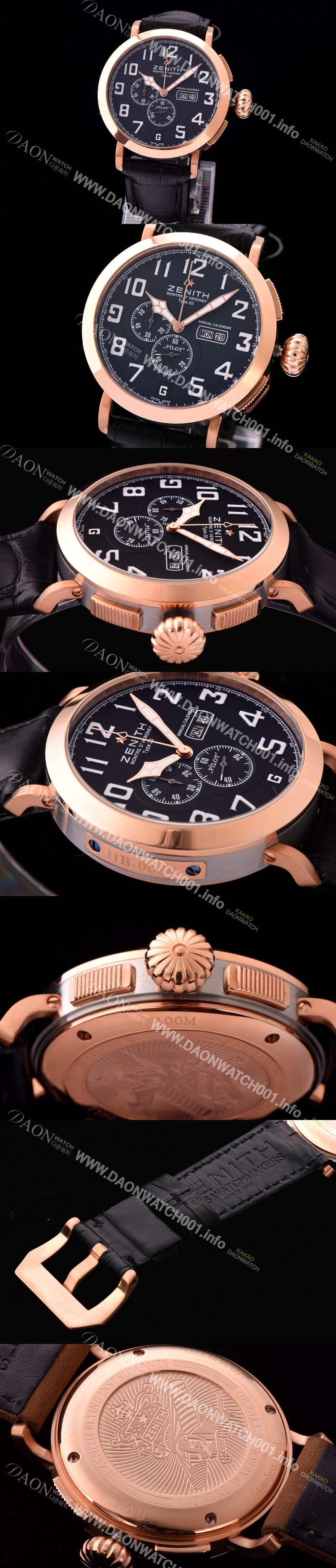 홍콩명품 [제니스] 남성용 파일럿 87.2430.4054/21.C721블랙 다이얼 오토매틱 무브먼트 ZEN4214