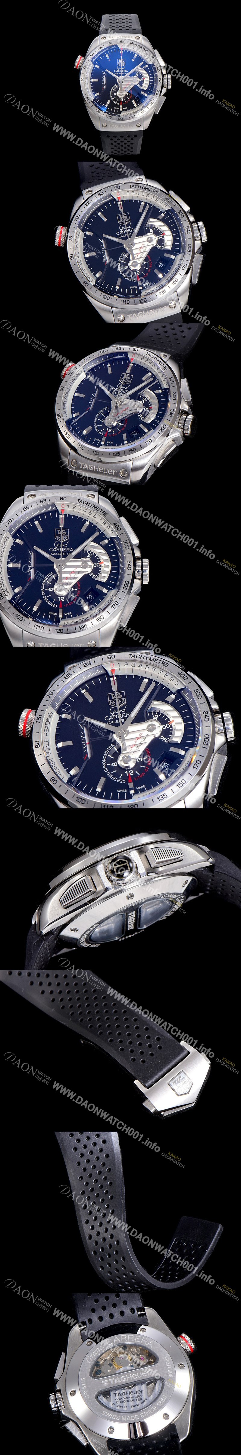 홍콩명품 [태그호이어] 남성용 그랜드 까레라 칼리버 블랙 다이얼 오토매틱 무브먼트 TAG0252