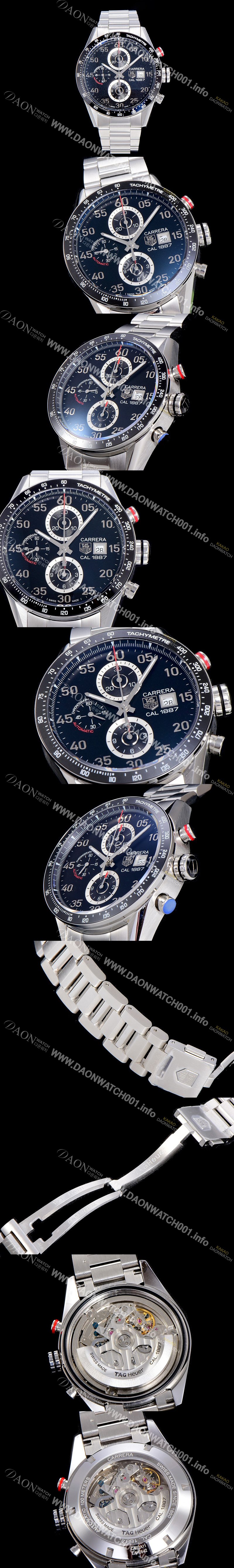 홍콩명품 [태그호이어] 남성용 까레라 CAL.1887 크로노그래프 블랙 다이얼 오토매틱 무브먼트 TAG0210