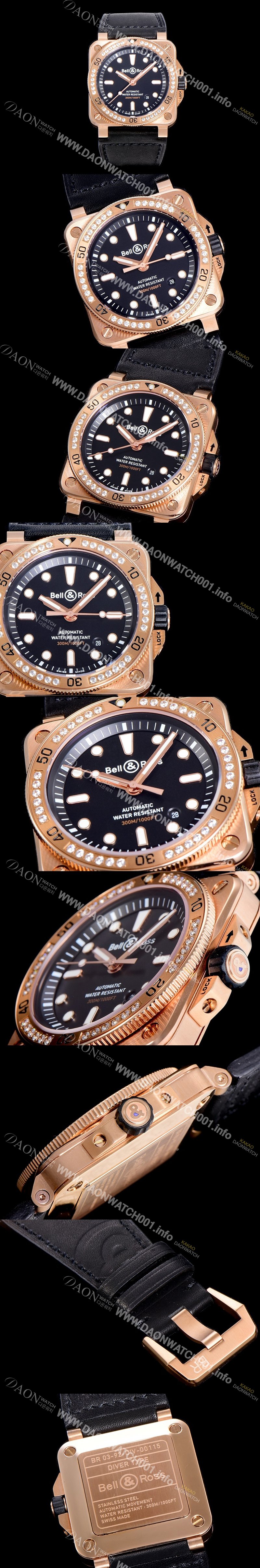 홍콩명품 [벨엔로스]남성용 R-03 인스트루먼트 18K 로즈골드 오토매틱 42미리 블랙다이얼 BEL49409