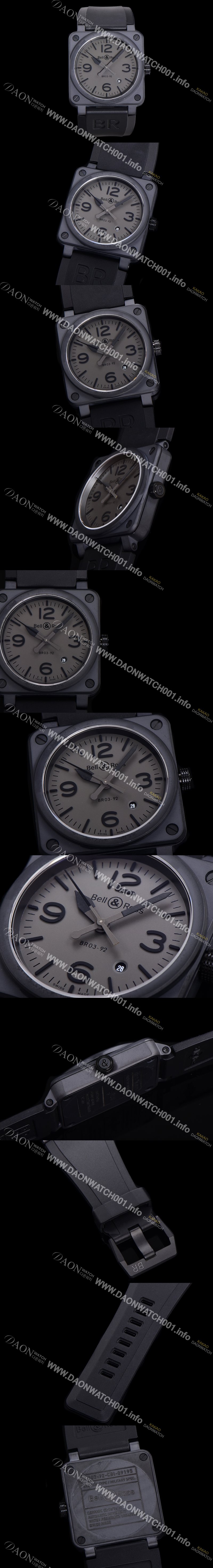 홍콩명품 [벨엔로즈] 남성용 BR03-92 다이버 세라믹 오토매틱 9015 타입 42mm 우레탄줄 블랙 다이얼 bel80299