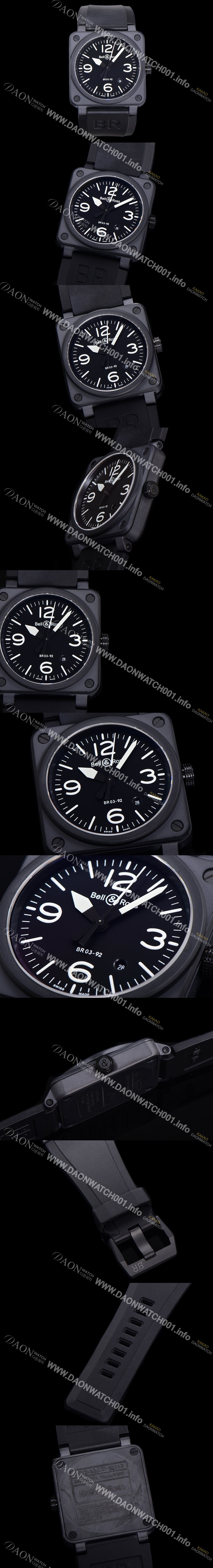 홍콩명품 [벨엔로즈] 남성용 BR03-92 다이버 세라믹 오토매틱 9015 타입 42mm 우레탄줄 블랙 다이얼 bel80301