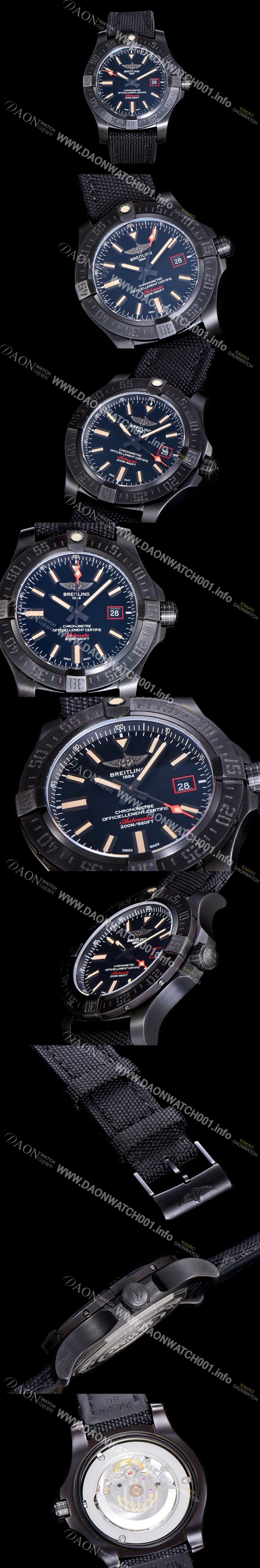 홍콩명품 [브라이틀링]남성용 어벤져 블랙벌드 44MM DLCTI 오토매틱 블랙다이얼 BRE87407