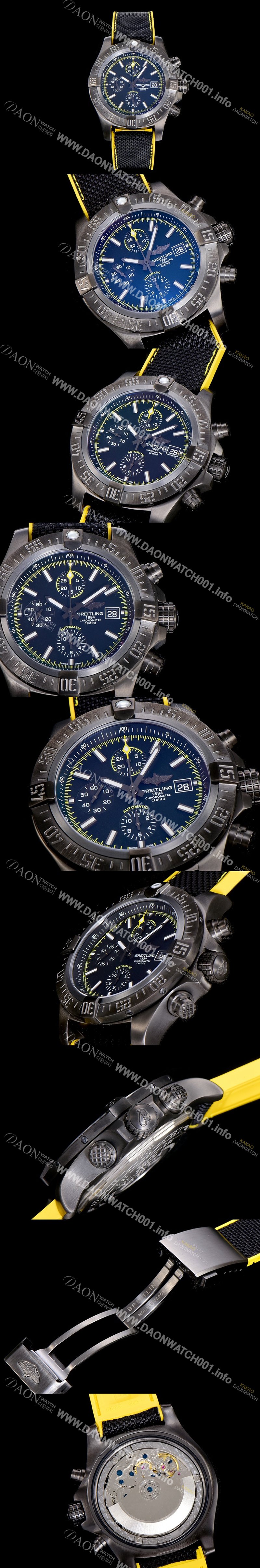 홍콩명품 [브라이틀링]남성용 어벤져 II 크로노그래프 45미리 PVD 티타늄 코팅 오토매틱 블랙다이얼 BRE66404