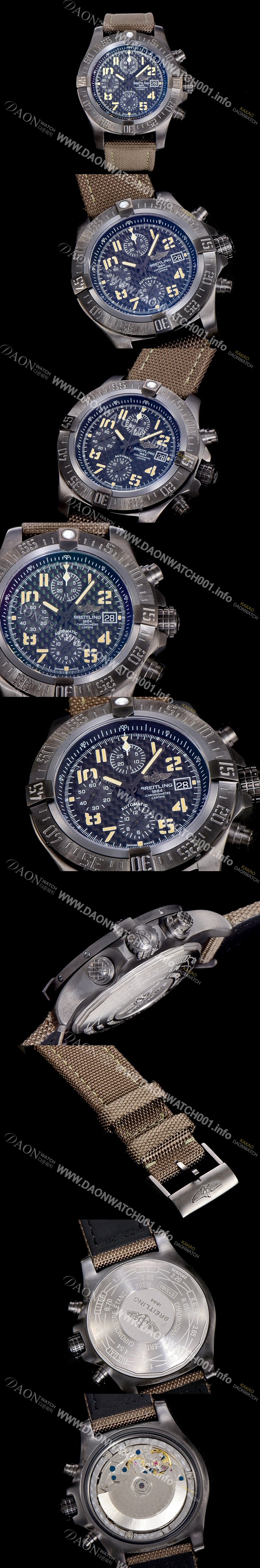 홍콩명품 [브라이틀링]남성용 어벤져 II 크로노그래프 45미리 PVD 티타늄 코팅 오토매틱 블랙다이얼 BRE91983