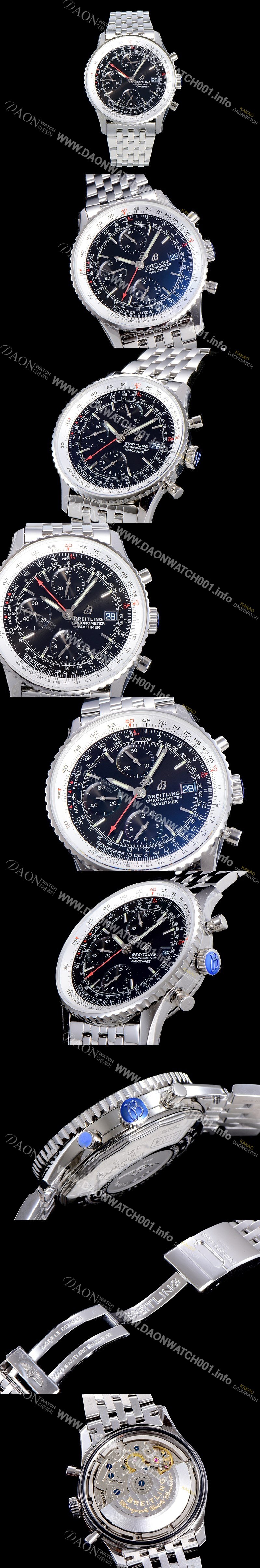 홍콩명품 [브라이틀링] 남성용 네비타이머 크로노그래프 오토매틱 A7750-2 41미리 메탈시계 블랙다이얼 BRE75631