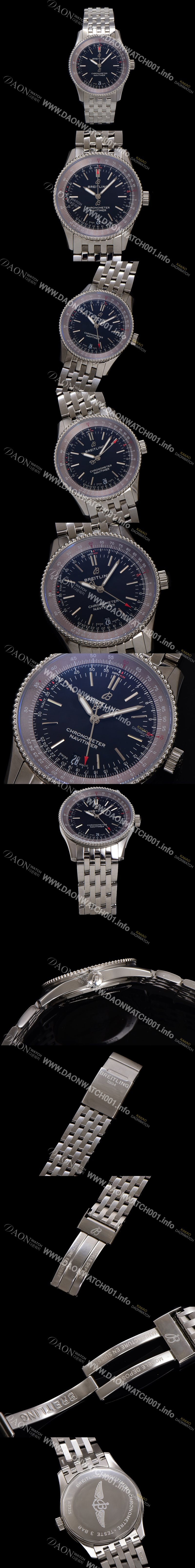 홍콩명품 [브라이틀링] 남성용 네비타이머 A17325241B1A1 크로노그래프 오토매틱 2824타입 38mm 메탈줄 블랙 다이얼 bre6026