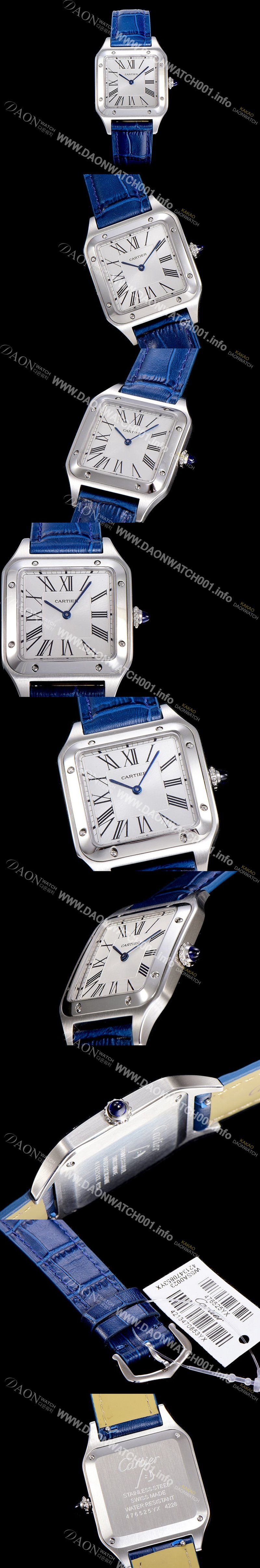 홍콩명품 [까르띠에] 남여공용 산토스 쿼츠시계 43.5mm M 사이즈 화이트 다이얼 스위스 쿼츠 CAR66931