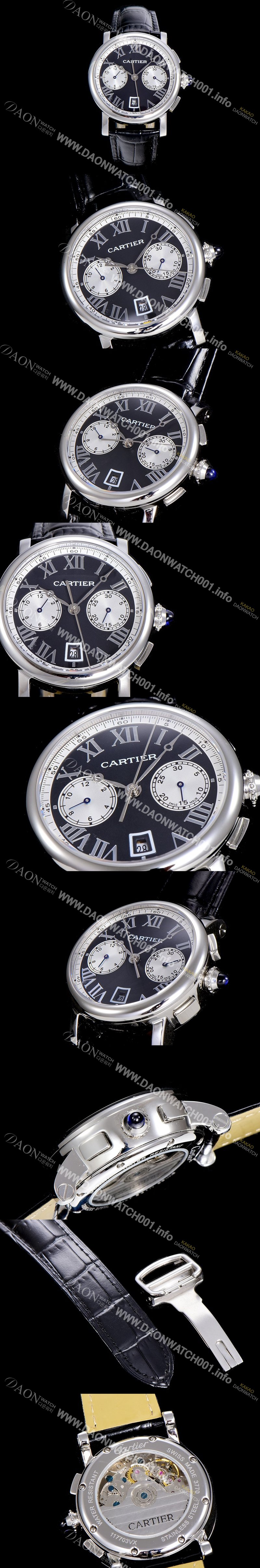 홍콩명품 [까르띠에]남성용 로톤드 더 까르띠에 크로노그래프 40미리 블랙다이얼 CAR10408