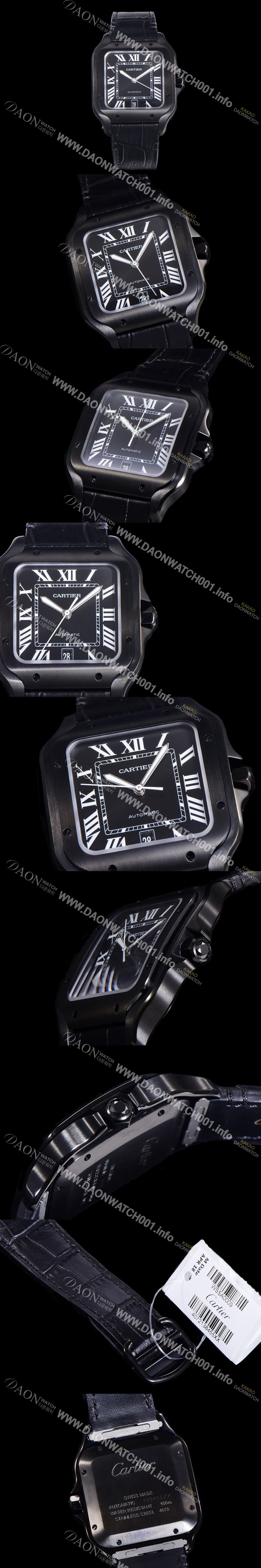 홍콩명품 [까르띠에]남성용 산토스 더 까르띠에 오토매틱 라지 39미리 블랙다이얼 CAR39166