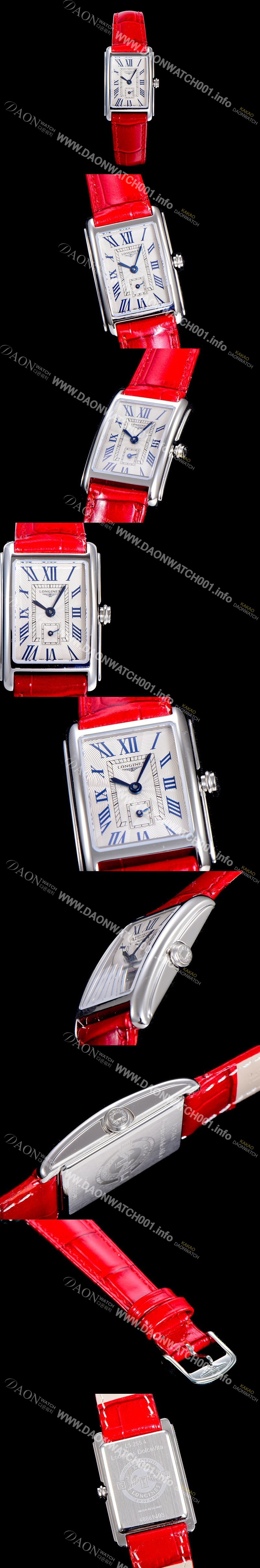 홍콩명품 [론진] 여성용 돌체비타 스텐레스스틸 쿼츠L178.2 20.8미리 악어가죽 화이트다이얼 CAR11336