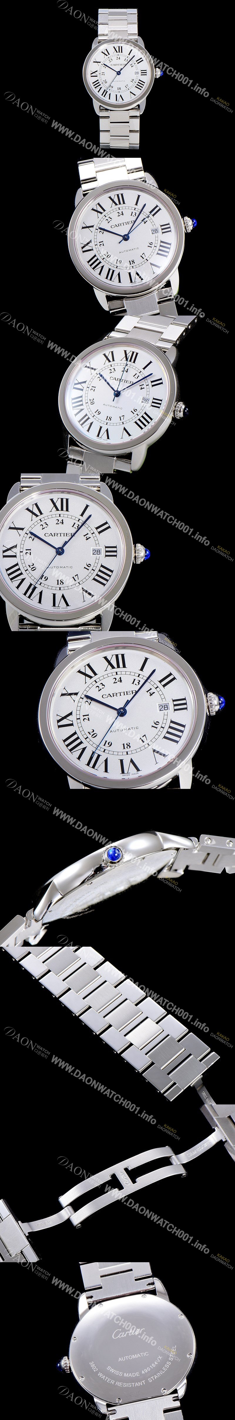홍콩명품 [까르띠에] 남성용 롱드 더 솔로 W6701011 오토매틱 ETA2892-2 42미리XL 메탈시계 화이트다이얼 CAR11418