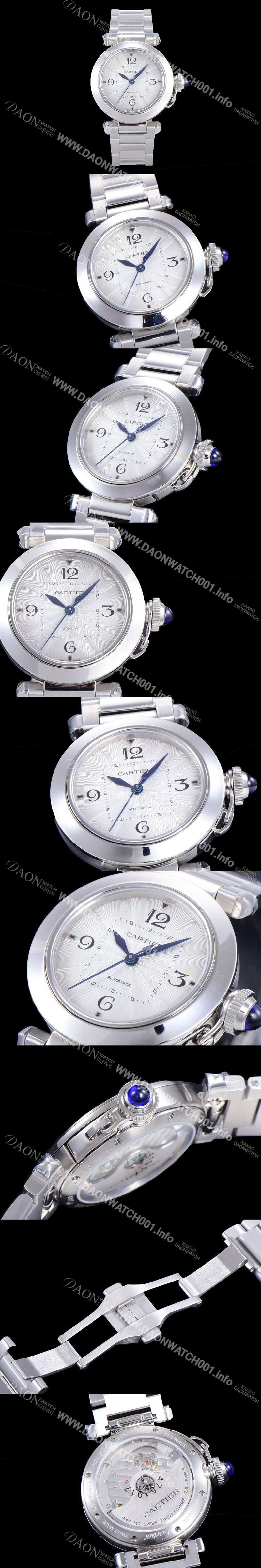 홍콩명품 [까르띠에] 여성용 파샤 드 오토매틱 1847MC 35미리 메탈 화이트다이얼 CAR11437