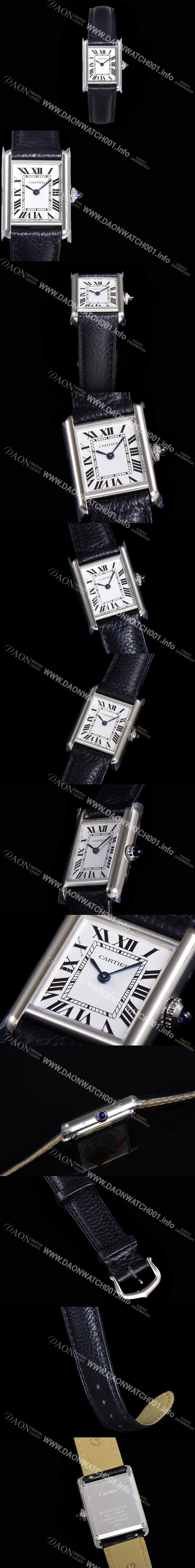 홍콩명품 [까르띠에] 여성용 탱크 머스트 WSTA0042 로마 인덱스 29.5mm 화이트 다이얼 가죽줄 쿼츠 무브먼트 CAR08316