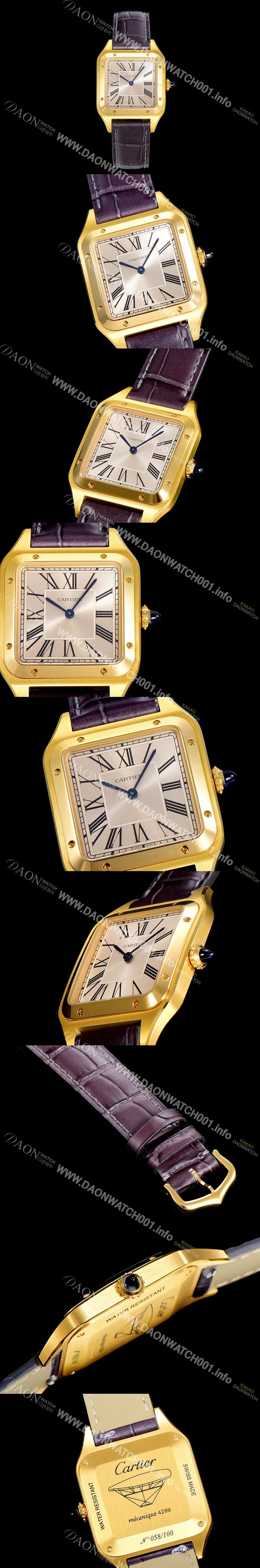 홍콩명품 [까르띠에]남여공용 산토스 두몽트 쿼츠 커플시계 18K 옐루골드 38미리 43미리/38미리 M/S 실버다이얼 CAR50473