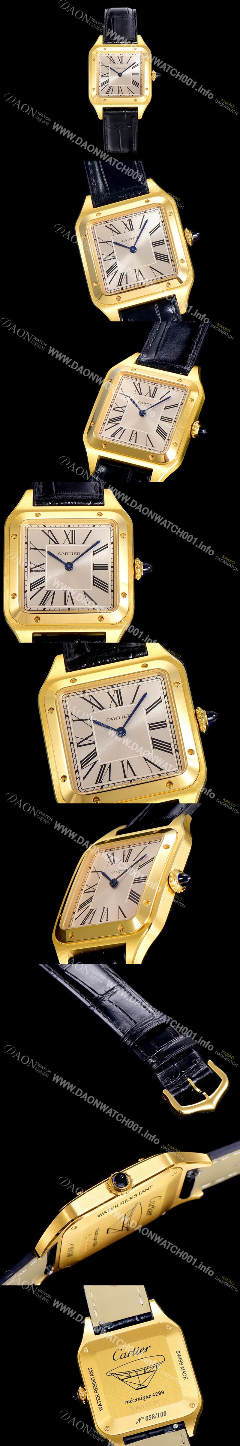 홍콩명품 [까르띠에]남여공용 산토스 두몽트 쿼츠 커플시계 18K 옐루골드 38미리 43미리/38미리 M/S 실버다이얼 CAR70866