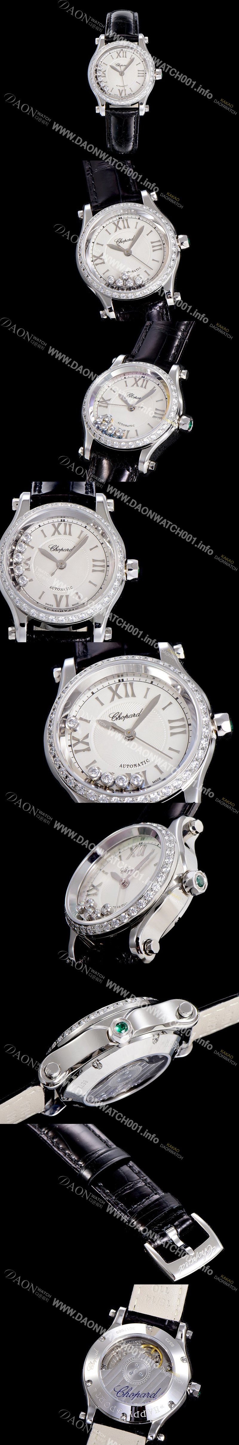 홍콩명품 [쇼파드]여성용 해피스포츠 미니 오토매틱 보석/큐빅 30미리 레이디스 화이트다이얼 CHO80053