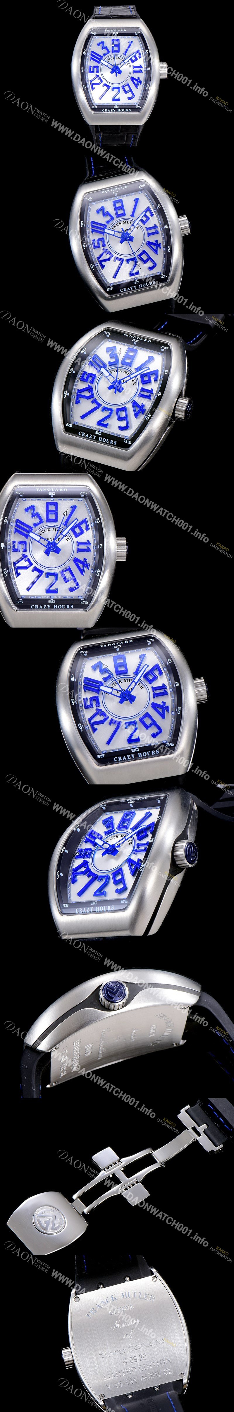 홍콩명품 [프랭크뮬러] 남성용 뱅가드 오토매틱 CZ02타입 44미리 가죽줄/스트랩 화이트다이얼 실버다이얼 FRA73713