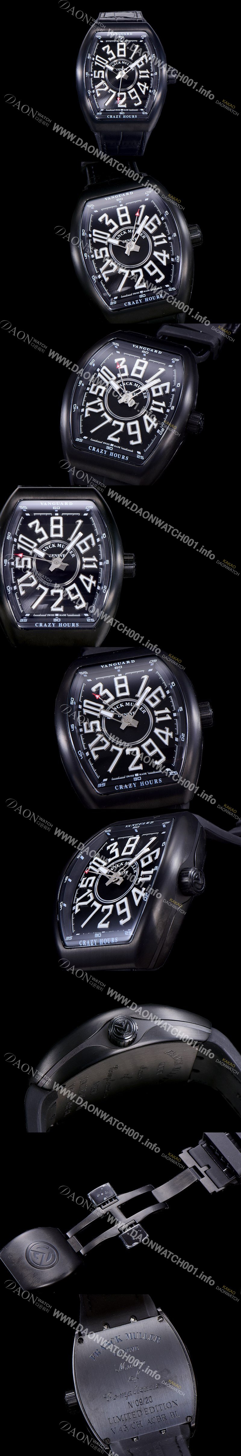 홍콩명품 [프랭크뮬러] 남성용 뱅가드 오토매틱 CZ02타입 44미리 PVD코팅 케이스 가죽줄/스트랩 블랙다이얼 FRA73831