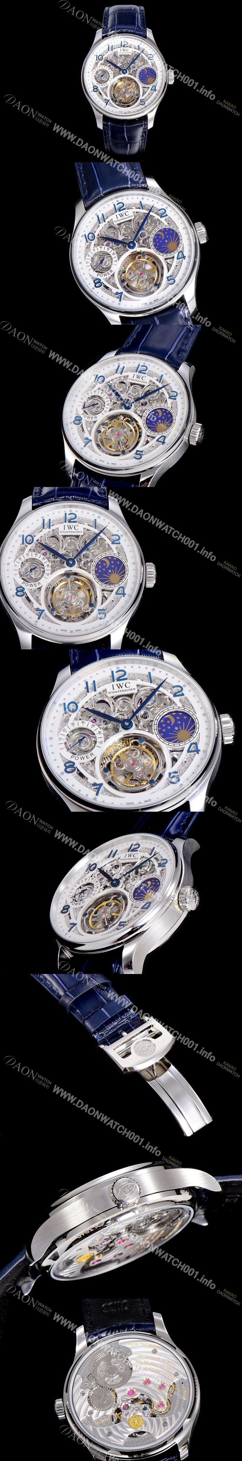 홍콩명품 [아이더블유씨]남성용  포르투기즈 42미리 수동/기계식 투어빌론(뚜르삐옹) 스켈래톤 다이얼 블랙다이얼 IWC27041