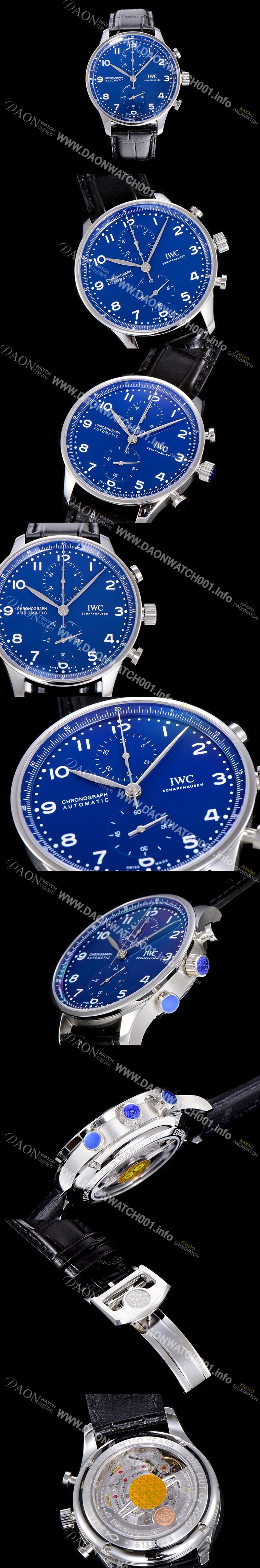 홍콩명품 [I.W.C]남성용 포르투기즈 IW371601 크로노그래프 에디션 150주년 한정판 블루다이얼 IWC93810