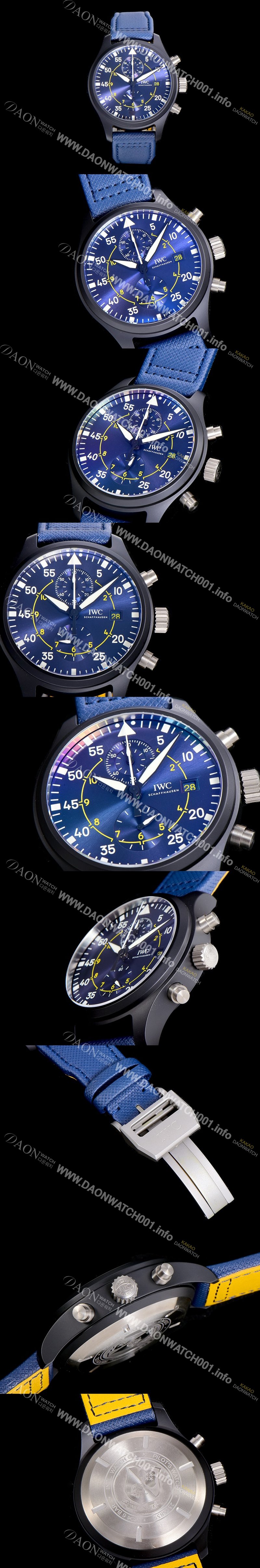 홍콩명품 [아이더블유씨]남성용 파일럿 워치 탑건 IW389008 크로노그래프 44.5미리 메르세데스-AMG 블루다이얼 오토매틱 IWC91976