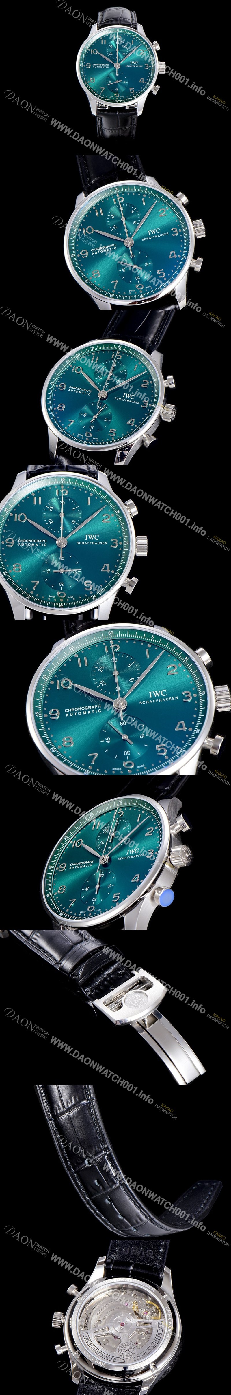 홍콩명품 [아이더블유씨]남성용 포르투기즈 IW371615 그린 크로노그래프 스틸 41미리 그린다이얼 IWC85646