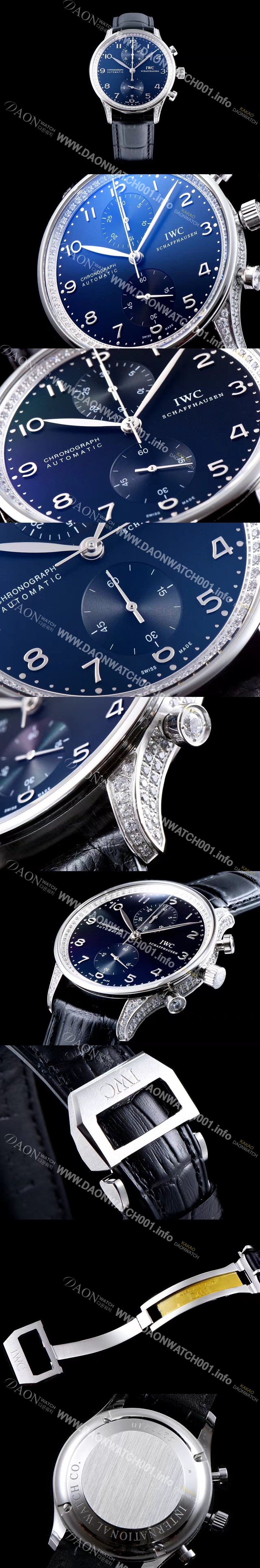 홍콩명품 [아이더블유씨] 남성용 포르투기즈 쥬얼버젼 오토메틱 크로노그래프 다이아몬드 블루 다이얼 IWC4200