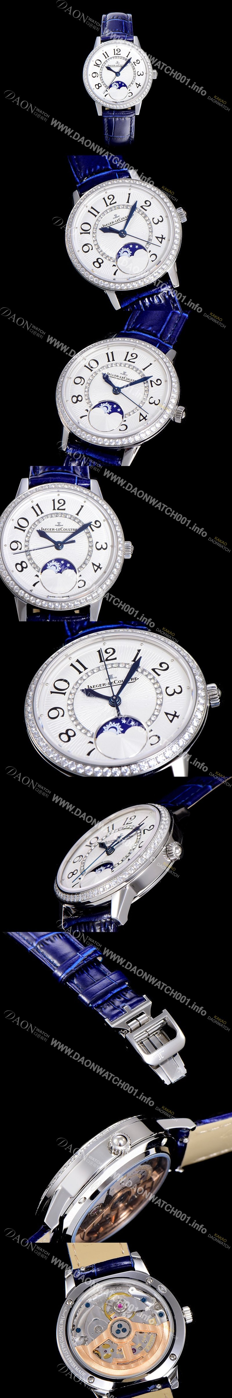 홍콩명품 [예거르꿀르뜨]여성용 랑데부 문페이즈 34mm 다이아몬드 화이트다이얼 오토매틱 JAG23292