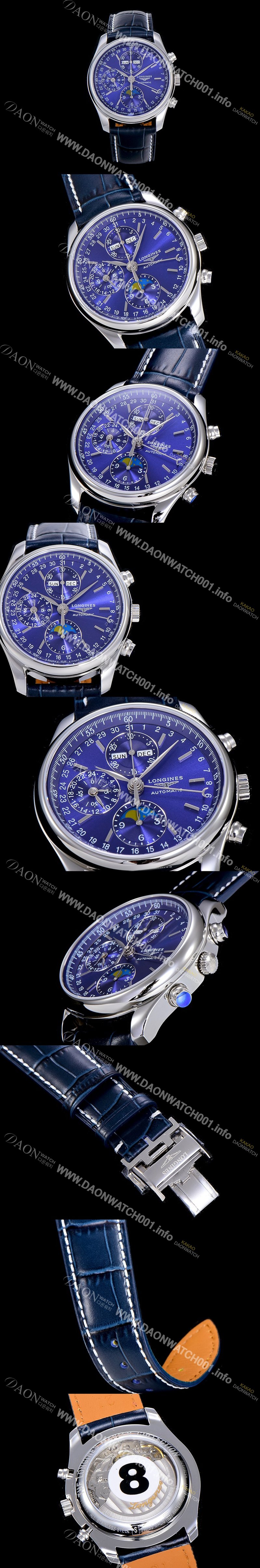 홍콩명품 [론진]남성용 마스터 콜랙션 오토매틱 40mm 문페이즈 블루다이얼 LAN33765