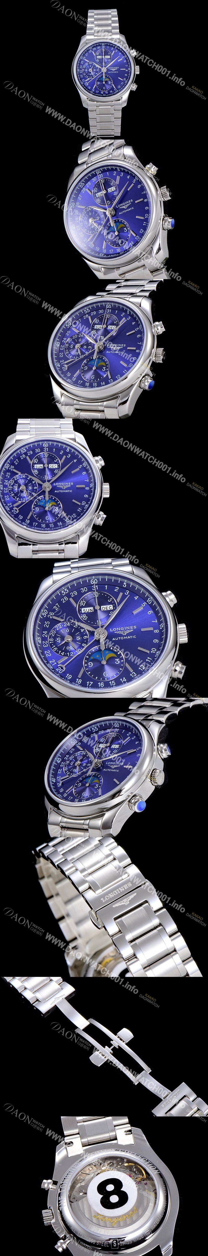 홍콩명품 [론진]남성용 마스터 콜랙션 오토매틱 40mm 문페이즈 블루다이얼 LAN17946
