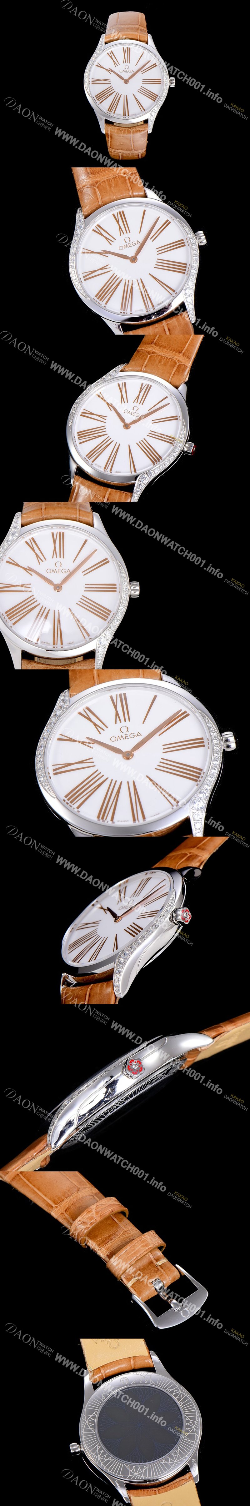 홍콩명품 [오메가]여성용 드빌 스틸 트레저 다이아몬드 36미리 쿼츠 화이트다이얼 OMG27779