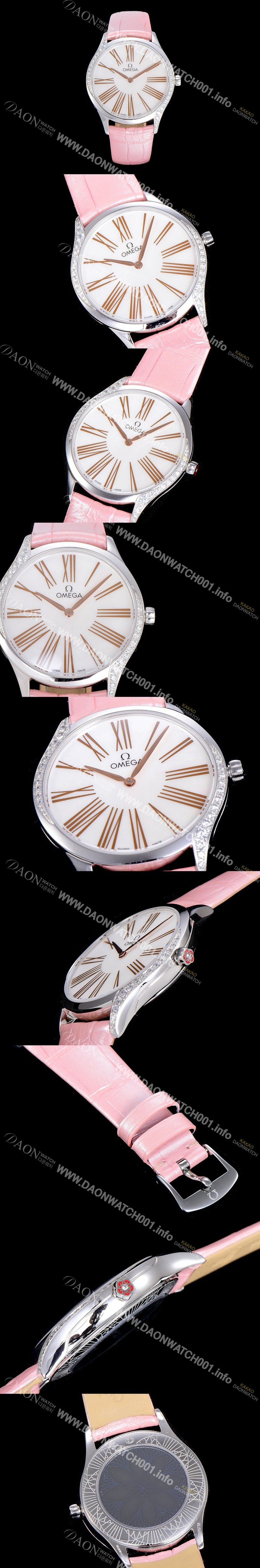 홍콩명품 [오메가]여성용 드빌 스틸 트레저 다이아몬드 36미리 쿼츠 화이트다이얼 OMG33575