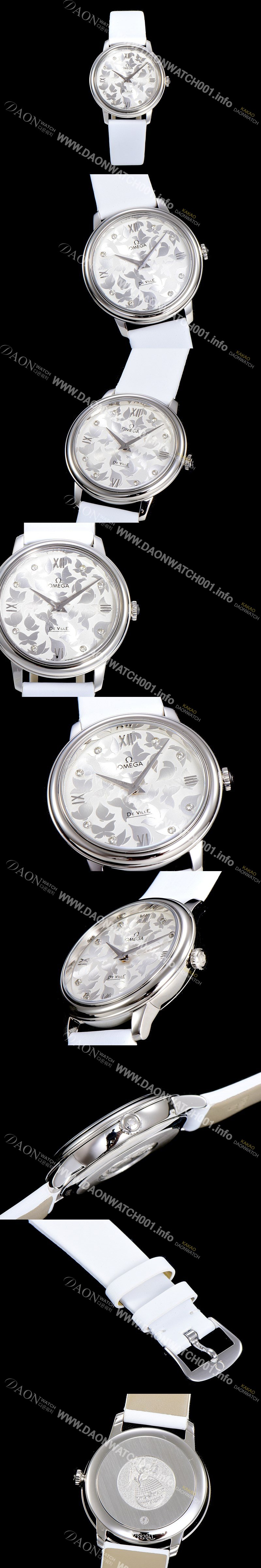 홍콩명품 [오메가] 여성용 드빌 프레스티지 32.7미리 쿼츠 4061타입 레이디 소가죽줄 화이트다이얼 OMG79479