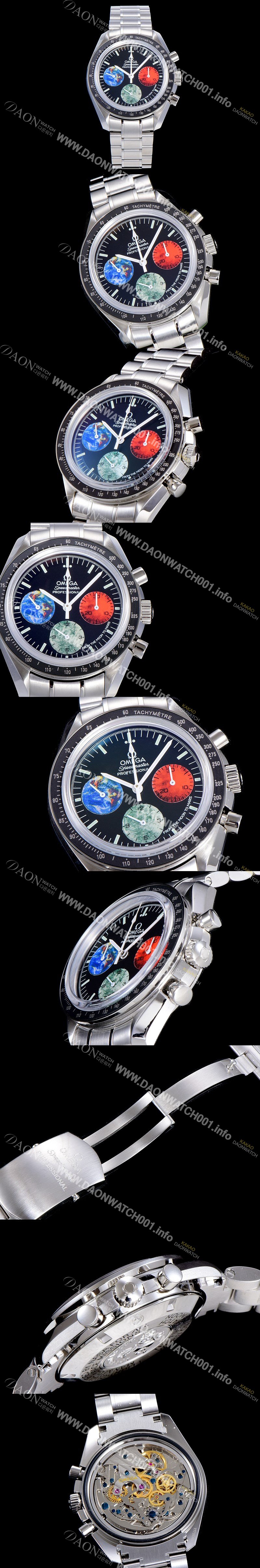 홍콩명품 [오메가] 남성용 스피드마스터 문워치 크로노그래프 문투말스 수동형 42미리 메탈줄 블랙다이얼 OMG79514