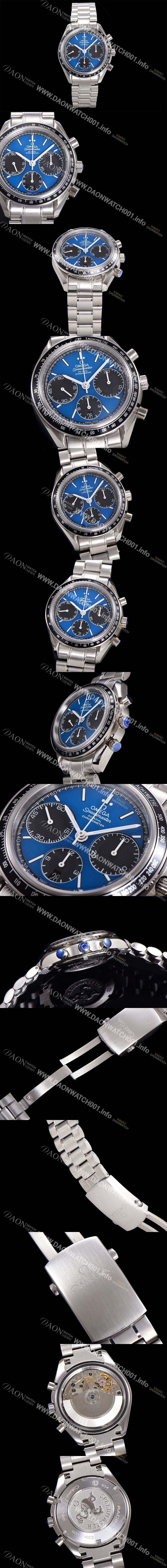 홍콩명품 [오메가] 남성용시계 뉴 레이싱 크로노 스프드마스터 레이싱 크로노그래프 오토매틱 ETA7750-2 타입 40mm 메탈줄시계 블루다이얼 omg4862