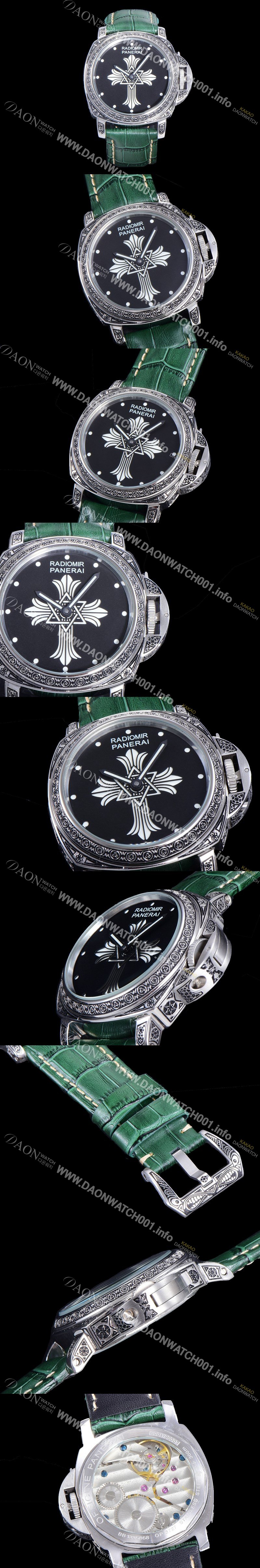 홍콩명품 [파네라이] 남성용 라디오미르 ETA 6497-2 수동/기계식 무브먼트 44미리 가죽줄 블랙다이얼 PAN73331