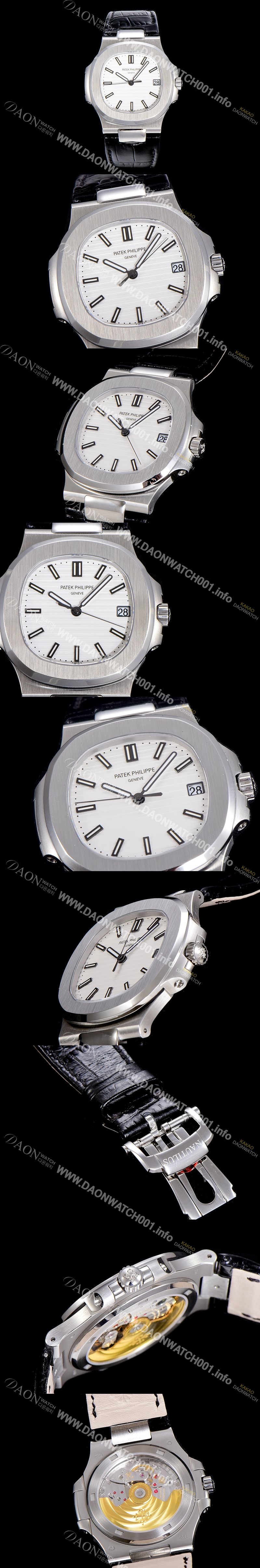 홍콩명품 [파텍필립]남성용 최신! 노틸러스 5711  Cal.324 S C타입무브 오토매틱 40mm 가죽줄 화이트다이얼 PAT38012