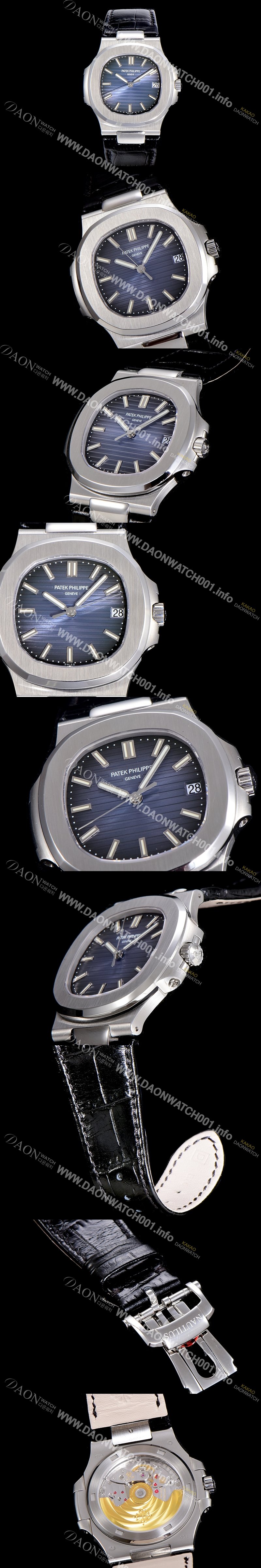 홍콩명품 [파텍필립]남성용 최신! 5711/1A 010 노틸러스 Cal.324 S C타입무브 오토매틱 40mm 가죽줄 블루다이얼 PAT19075