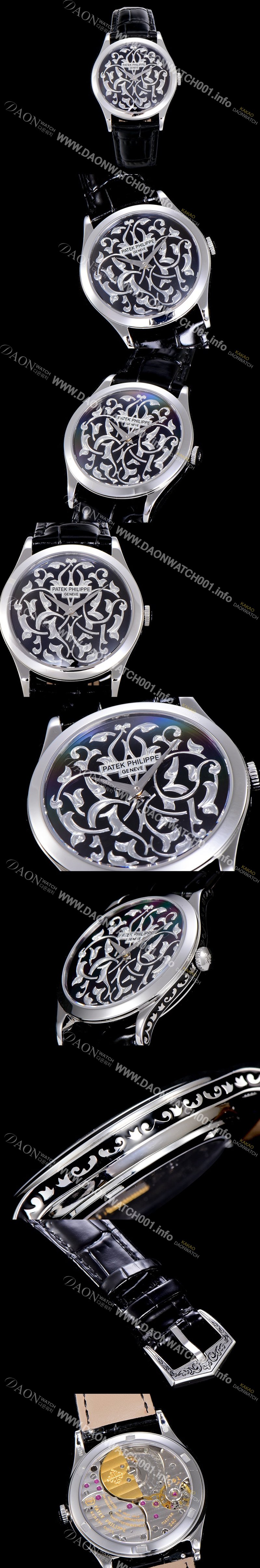 홍콩명품 [파텍필립]남성용 칼라트라바 인그레이빙 38미리 오토매틱 블랙다이얼 PAT78506