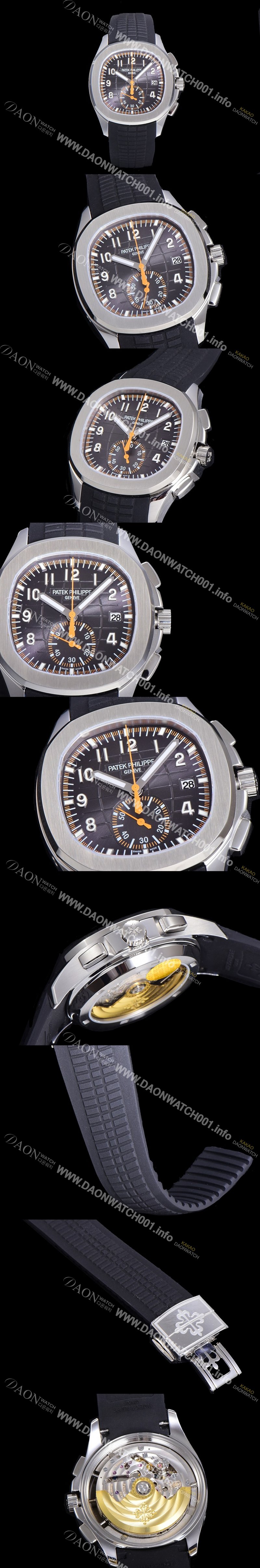 홍콩명품 [파텍필립]남성용 아쿠아너 5968A 크로노그래프 스틸 42미리 오토매틱 블랙 다이얼  PAT52358