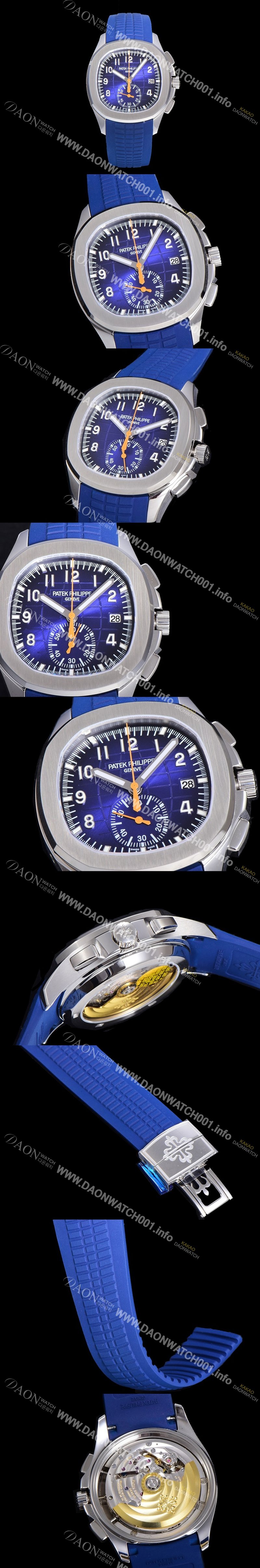 홍콩명품 [파텍필립]남성용 아쿠아넛 5968A 크로노그래프 스틸 42미리 오토매틱 블루 다이얼 PAT54631