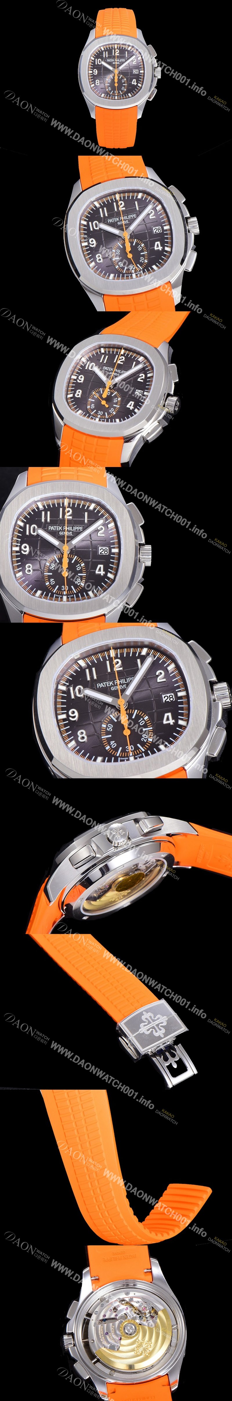 홍콩명품 [파텍필립]남성용 아쿠아넛 5968A 크로노그래프 스틸 42미리 오토매틱 블랙 다이얼 PAT63309