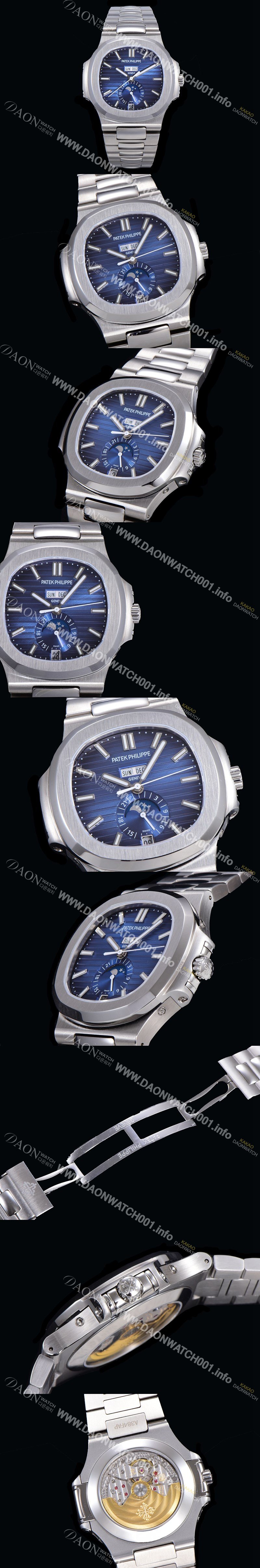 홍콩명품 [파텍필립] 남성용 노틸러스 5726/1A-014 오토매틱 Cal.324 타입 40미리 문페이즈 블루다이얼 PAT75154