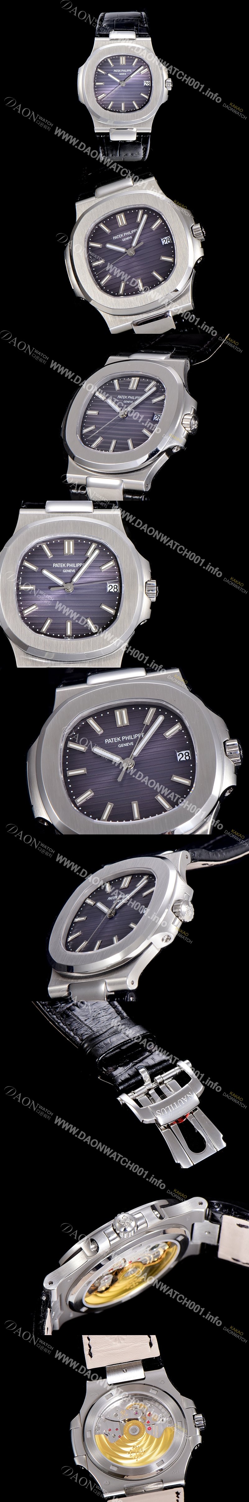 홍콩명품 [파텍필립] 남성용 노틸러스 5711G 블루그레이톤 다이얼 Cal.324 S C 타입무브 오토매틱 40미리 가죽줄 PAT52930