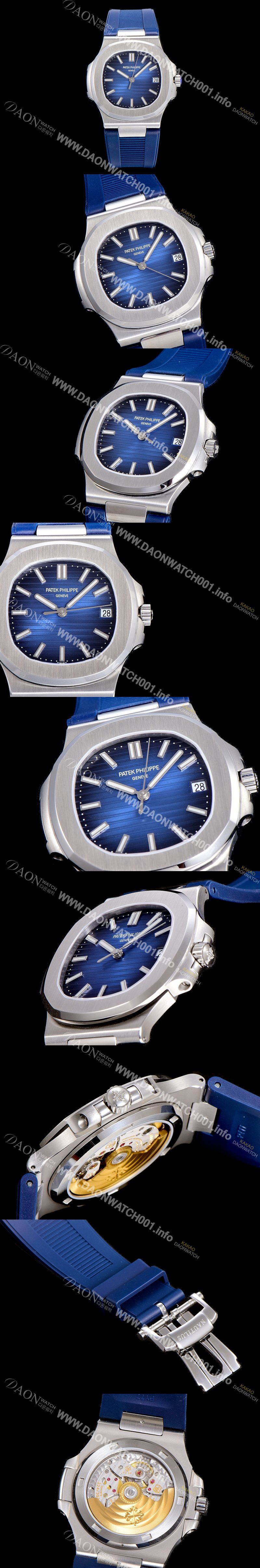 홍콩명품 [파텍필립]남성용 노틸러스 5711/1A 010 러버밴드 Cal.324 S C타입무브 오토매틱 40미리 블루다이얼 PAT92843